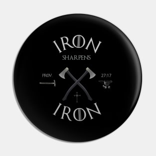 Iron sharpens iron from Proverbs 27:17 light text Pin