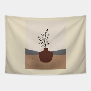 Minimal Modern  Terraccota  Pottery Abstract Pot Design Tapestry