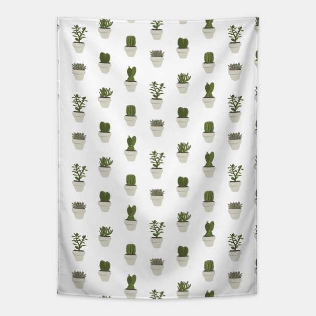 Cacti & Succulents - White Tapestry by crumpetsandcrabsticks