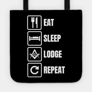 Eat Sleep Lodge Repeat Masonic Freemason Tote