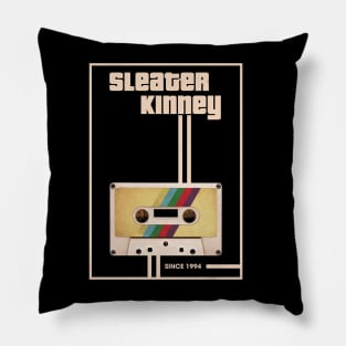 Sleater Kinney Music Retro Cassette Tape Pillow