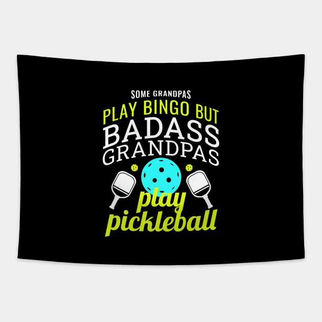 Pickleball Grandpa Tapestry by Little Duck Designs