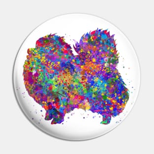 Pomeranian dog watercolor Pin