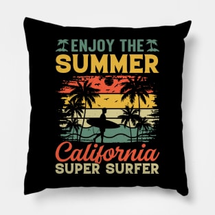 Enjoy The Summer California Super Surfer Pillow