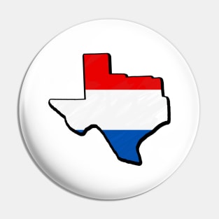 Red, White, and Blue Texas Outline Pin