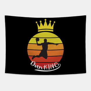 Retro vintage dunking basketball king Tapestry