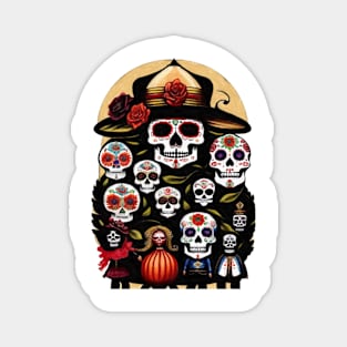 skull family Magnet