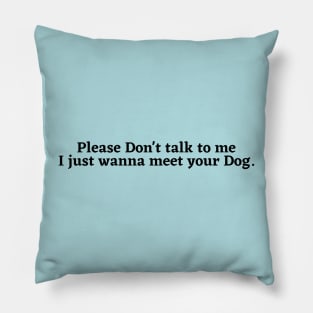 Please Don't Talk To Me, I Just Want To Meet Your Dog Pillow