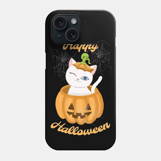 HALLOWEEN PUMPKIN CAT Phone Case by ulricartistic