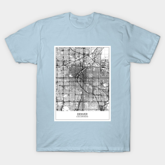 Disover Denver, Colorado, Map Art (White) - Denver Colorado - T-Shirt