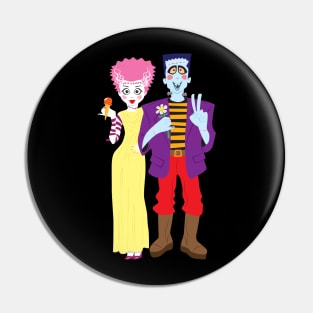 Frankenstein Monster and Bride Pin