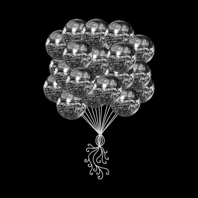 Retro Silver Disco Ball Balloons by Art by Deborah Camp