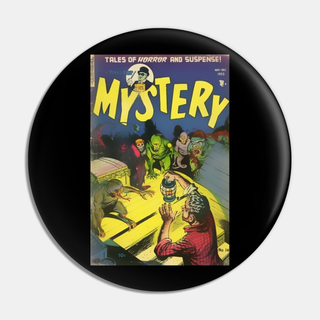 Pulp Horror Mr. Mystery Pin by Psychosis Media