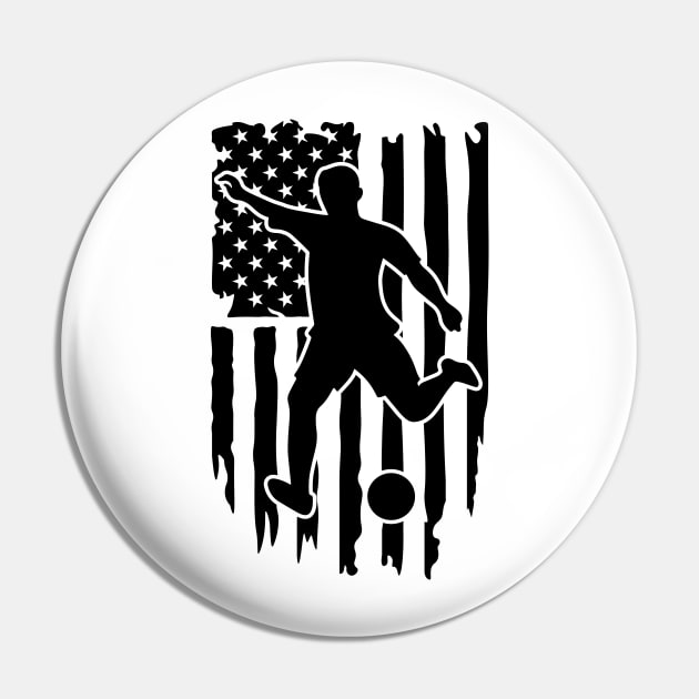 American Flag Soccer Shirt Pin by SeleART