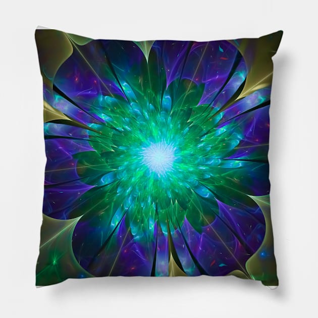 Abstract flower fractal Pillow by Tanyalovus