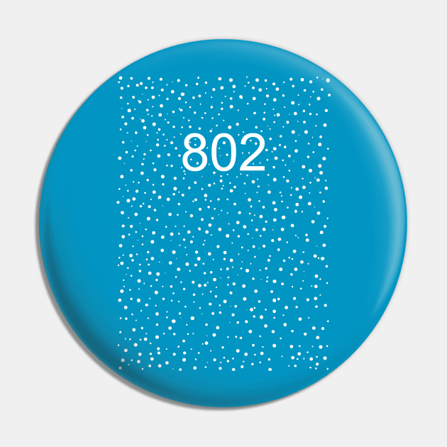 Vermont 802 Big Snow Flurry Pin by alittlebluesky