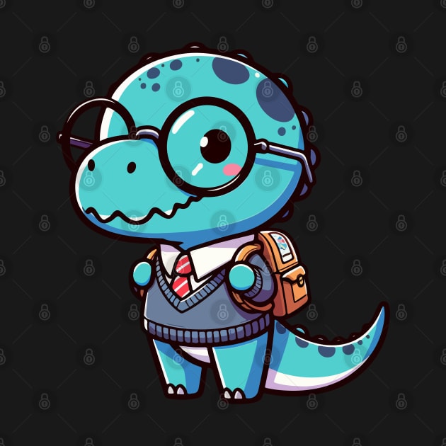 Kawaii Tyarannosaurus Go To School by TomFrontierArt