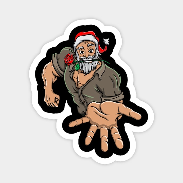 Topless Macho Santa Claus Christmas Funny Gift Magnet by TellingTales