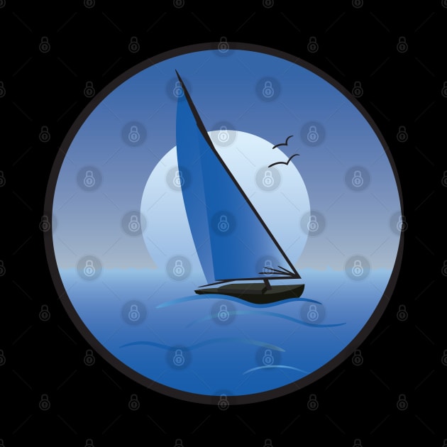 Sailboat with a Blue Moon by PauHanaDesign