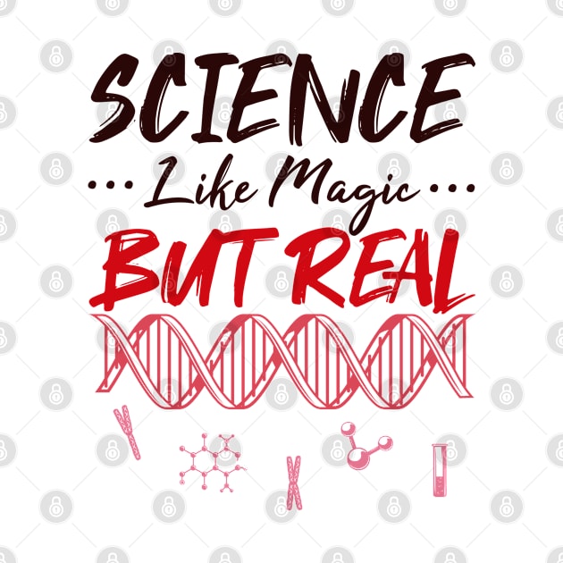 Science Like Magic But Real Red Pink And Black Retro Gifts by BijStore