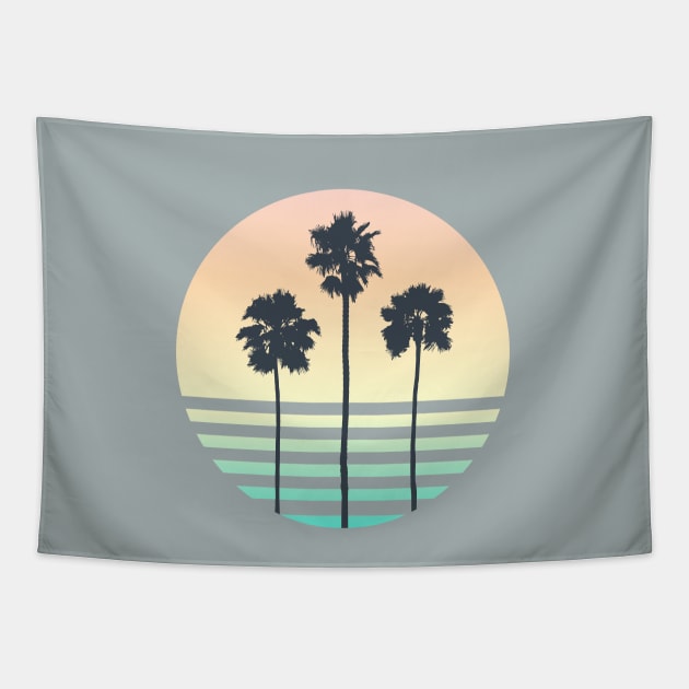 Palm Trees in Sunset Tapestry by fuzzyleaf