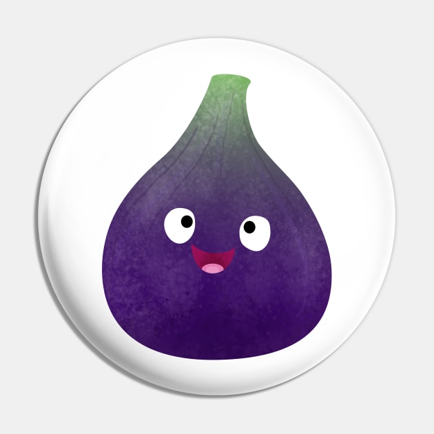 Cute happy purple fig fruit cartoon Pin by FrogFactory