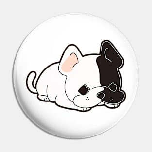 Cute Black and White Puppy Pin