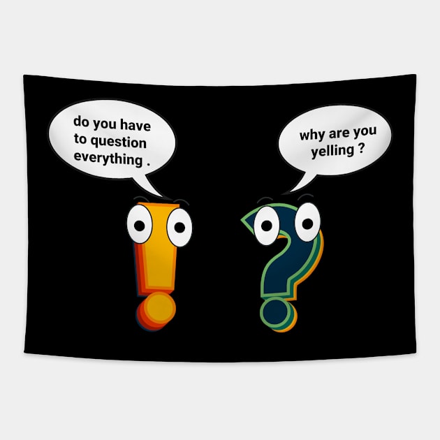 Punctuation conversation - Funny Grammar Tapestry by Raiko  Art