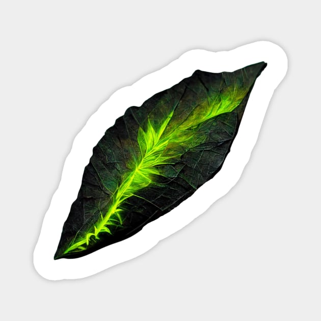 Dark Leaf Florescent Magnet by JequiPrint