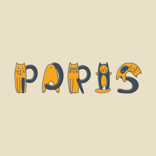 Paris | Girl Name | Cat Lover | Cat Illustration T-Shirt