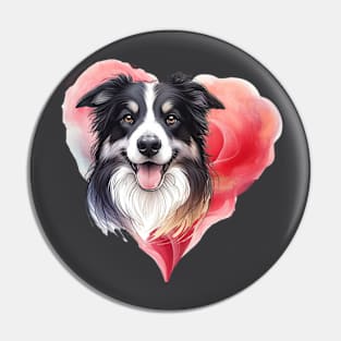 My Heart - Border Collie Pin