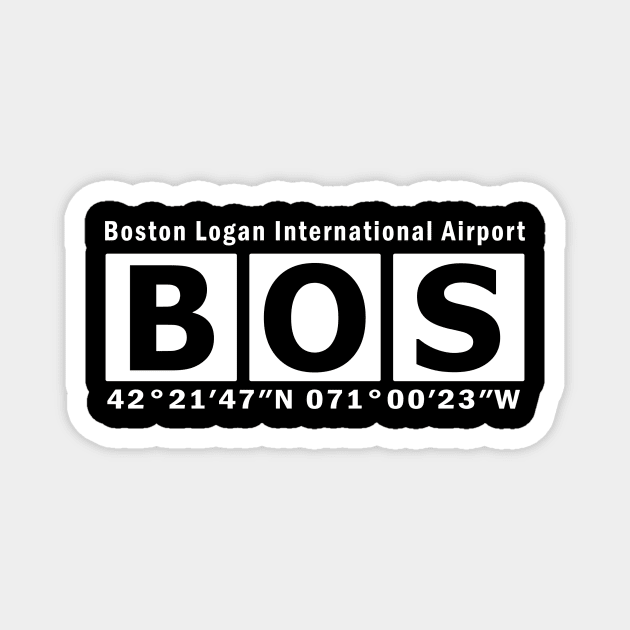 BOS Airport, Boston Logan International Airport Magnet by Fly Buy Wear