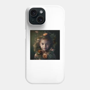 A Young Child Wearing A Wreath of Flowers Phone Case