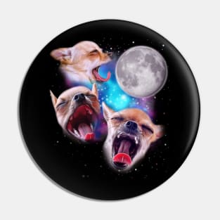 Three Chihuahuas Howl at the Moon Pin