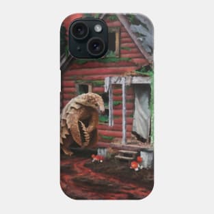 AI generated Pangolin touring abandoned house Phone Case