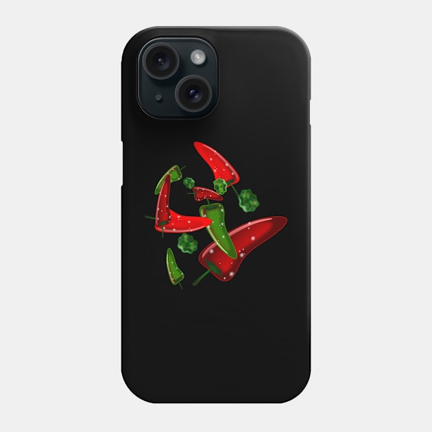 Green and Red Jalapeno Peppers Phone Case by geodesyn