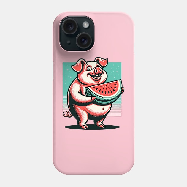 Pig with watermelon slice Phone Case by Art_Boys