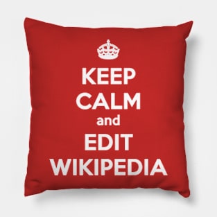 keep calm and edit wikipedia Pillow