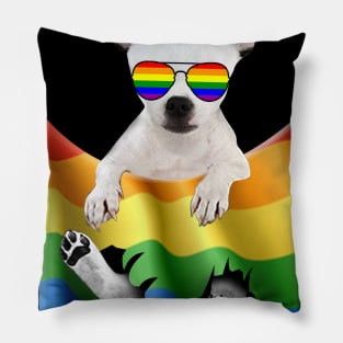 Chihuahua In Pocket LGBT Pride Flag For Dog Lovers Pillow