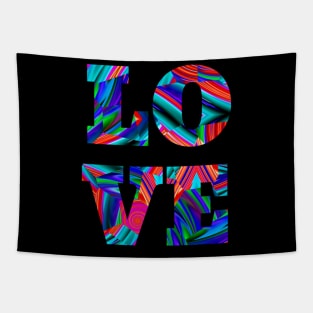 Glitch Art Love Typography Tapestry