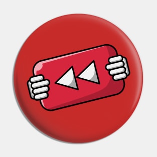 Hand Holding Rewind Button Pin