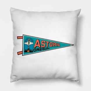 Vintage Style Astoria, Oregon Pennant Pillow