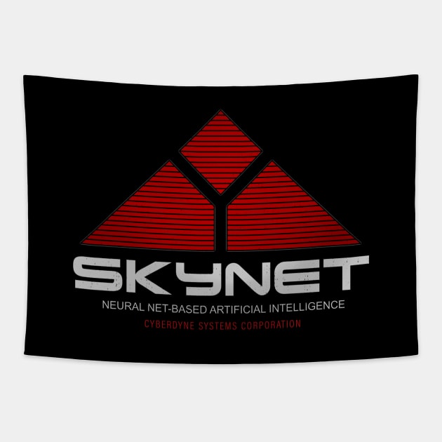 Skynet - Neural Net Based Artificial Intelligence - Vintage Logo Tapestry by BodinStreet