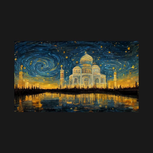 Taj mahal like starry night by StoneyPhenix