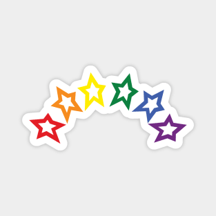 Pride Rainbow Colored Stars Outline Magnet