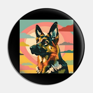 Retro German Shepherd: Pastel Pup Revival Pin