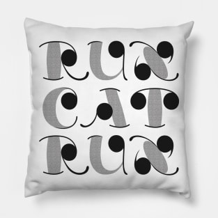 RunCatRun visual noise font in grey Pillow