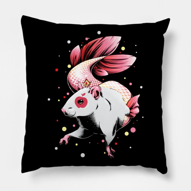 Mer-Rat - Mermaid Rat Pillow by redappletees