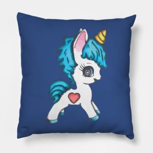 Baby unicorn and heart 2 Pillow
