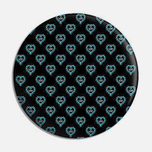 Love Heart in Turquoise Color Pattern Pin